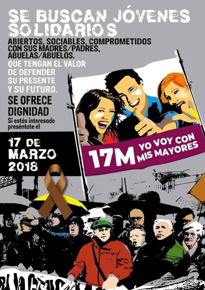 Nuevas movilizaciones de pensionistas. 17 de Marzo contra las pensiones de miseria