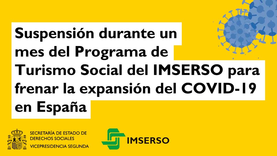 programa de turismo social del Imserso suspendido