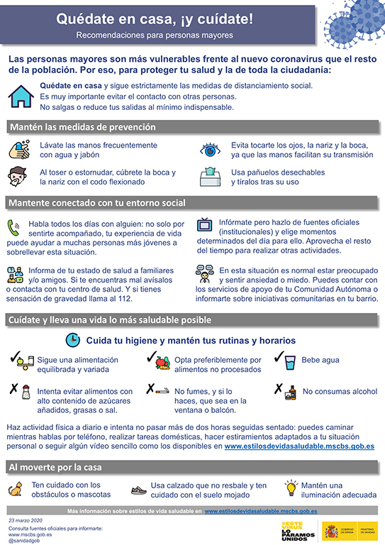 infografía consejos para personas mayores covid19
