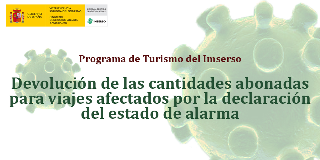 Suspensión de los Viajes del Imserso ¿Cómo pedir el reembolso de las cantidades abonadas?