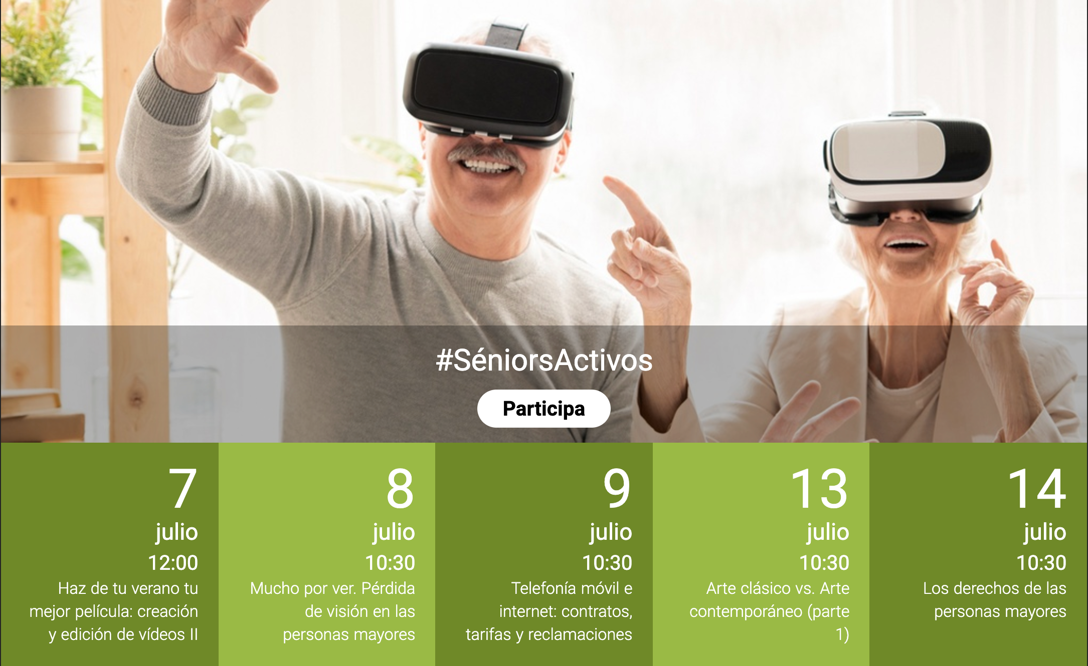 Aprende gratis a través de Internet. Del 6 al 9 de julio, charlas online en Canal Sénior. #SÉNIORSACTIVOS