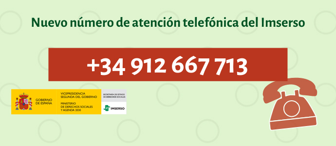 El 912 667 713, nuevo número de atención telefónica del Imserso