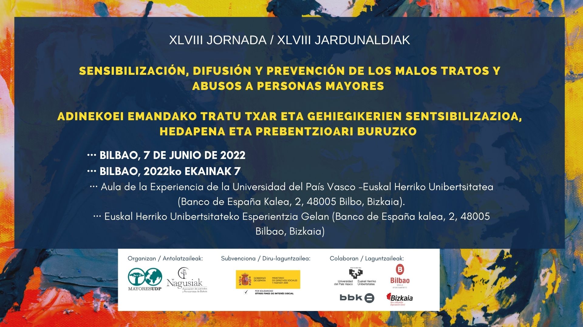 UDP y Nagusiak visibilizan el problema de los malos tratos a las personas mayores, en Euskadi
