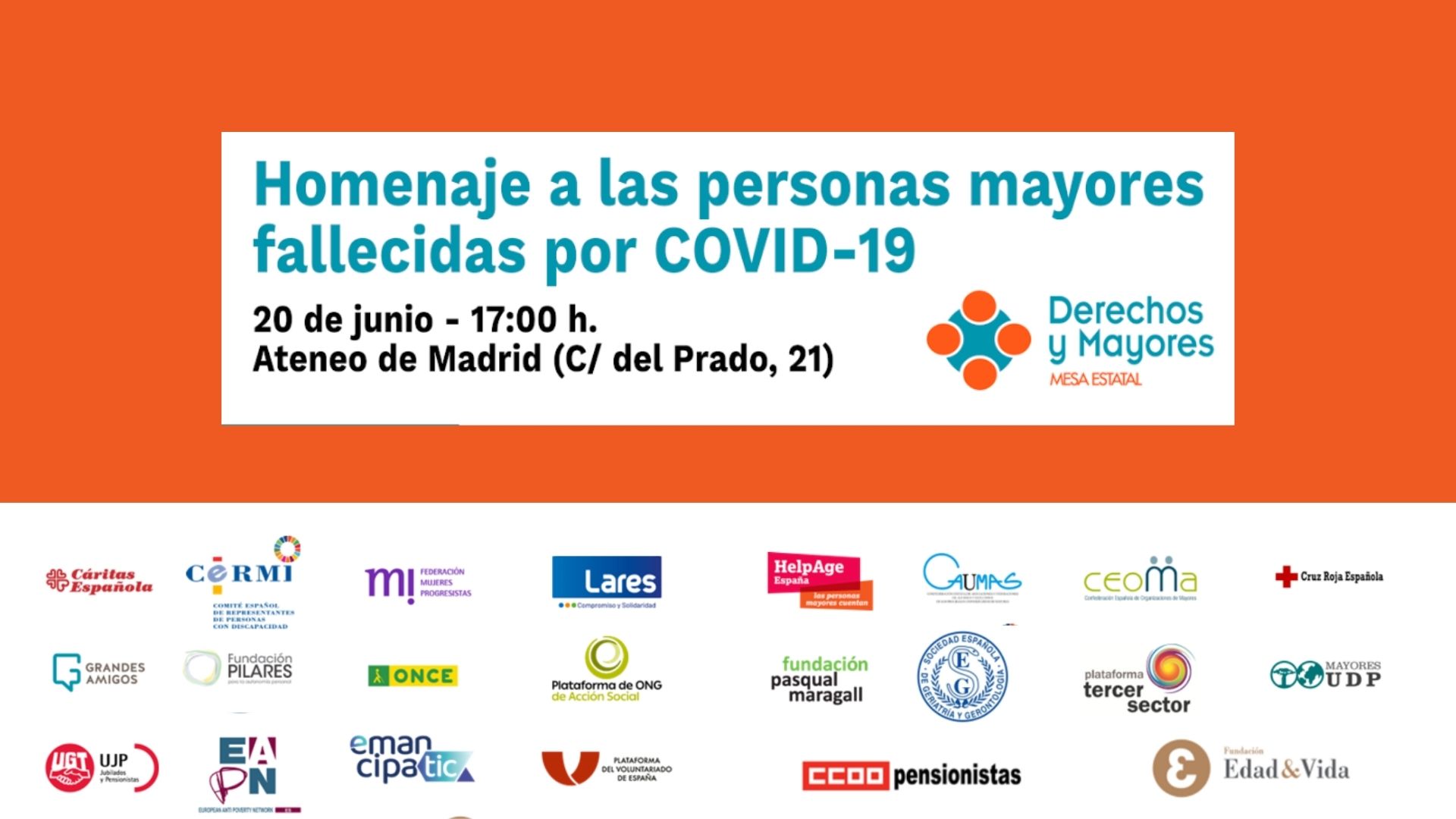 Homenaje a las personas mayores fallecidas por COVID-19￼