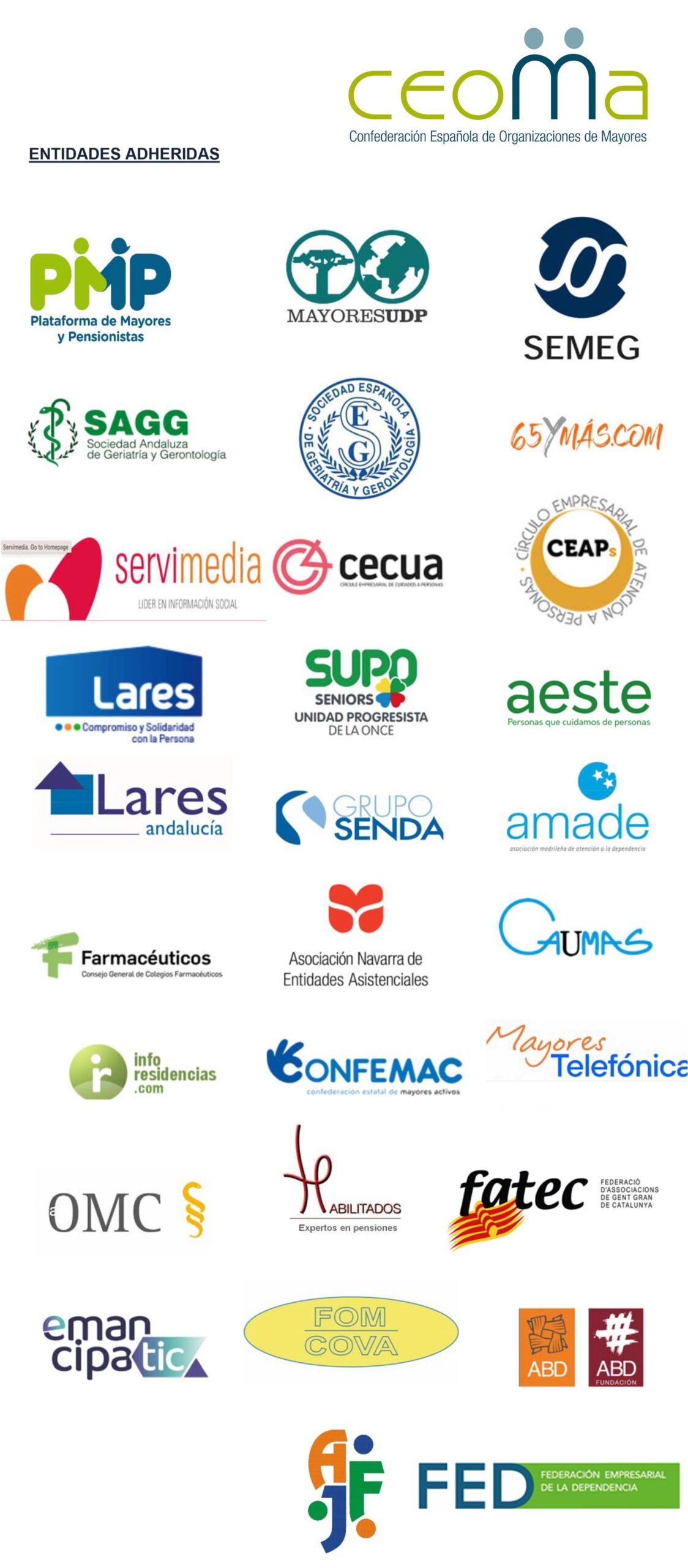 30 instituciones se adhieren al Manifiesto impulsado por CEOMA para promover el envejecimiento saludable en España